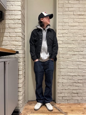 「でにむ」｜「アイテム（デニムジャケット）」を使った、Mitsuさん（メンズ・170cm）の冬コーディネート