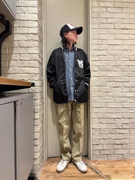 「シャツ 」｜「アイテム（ブルゾン）」を使った、Mitsuさん（メンズ・170cm）の春コーディネート