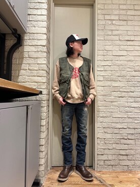 「でにむ」｜「アイテム（スウェット）」を使った、Mitsuさん（メンズ・170cm）の春コーディネート