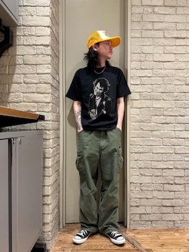「アイテム（帽子、イエロー系）」を使った、Mitsuさん（メンズ・170cm）の春コーディネート