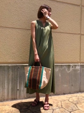 「Lilas Campbell（リラキャンベル）のアイテム」を使った、nano・universe ららぽーと横浜 Womensさん（レディース・160cm）の夏コーディネート