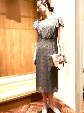 「アイテム（クラッチバッグ、グレー系）」を使った、nano・universe ららぽーと横浜 Womensさん（レディース・160cm）の夏コーディネート