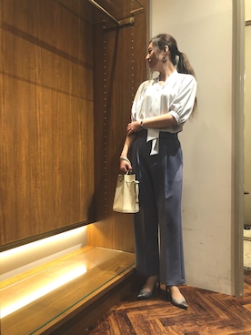 「YAHKI（ヤーキ）のアイテム」を使った、nano・universe ららぽーと横浜 Womensさん（レディース・160cm）の春コーディネート