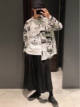 「Yohji Yamamoto（ヨウジヤマモト）のアイテム（チノパンツ）」を使った、monsterさん（メンズ・183cm）の夏コーディネート