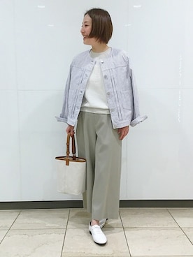 「アイテム（バッグ、ホワイト系）」を使った、kayoさん（レディース・150cm）の春コーディネート