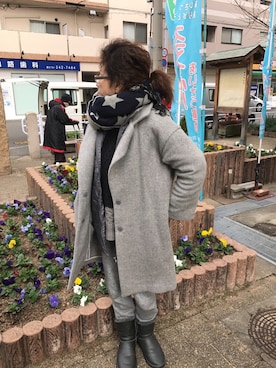 「アイテム（ブーツ、シルバー系）」を使った、katsumiさん（レディース・157cm）の冬コーディネート