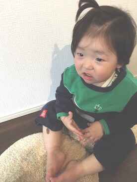 「リラックススタイル」｜「アイテム（サロペット/オーバーオール）」を使った、凪々斗さん（キッズ・80cm）の春コーディネート