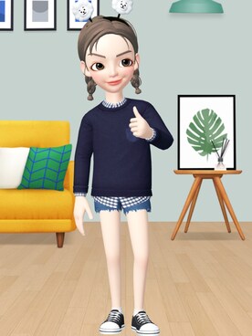 「Zepeto」｜-Moonlll さん（レディース・158cm）の冬コーディネート