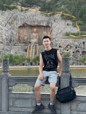 「H&M（エイチ・アンド・エム）のアイテム（ソックス/靴下）」を使った、远山君_さん（メンズ・183cm）の夏コーディネート