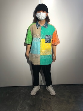 「OURET（オーレット）のアイテム（パンツ）」を使った、YUSAKU KOGAさん（メンズ・167cm）の夏コーディネート