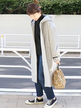 「sita parantica（シータパランティカ）のアイテム（トートバッグ）」を使った、moritaさん（レディース・159cm）の冬コーディネート