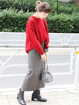 moritaさん（レディース・159cm）の冬コーディネート