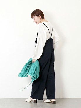 「ARCH & LINE（アーチアンドライン）のアイテム（オールインワン・サロペット）」を使った、moritaさん（レディース・159cm）の冬コーディネート