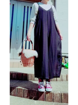 「LEPSIM（レプシィム）のアイテム（つなぎ/オールインワン）」を使った、t︎︎︎︎︎☺︎m︎︎︎︎︎omin*さん（レディース・164cm）の春コーディネート