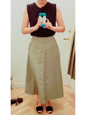 「UNIQLO（ユニクロ）のUVカットリブノースリーブセーター（ニット/セーター）」を使った、t︎︎︎︎︎☺︎m︎︎︎︎︎omin*さん（レディース・164cm）の秋コーディネート