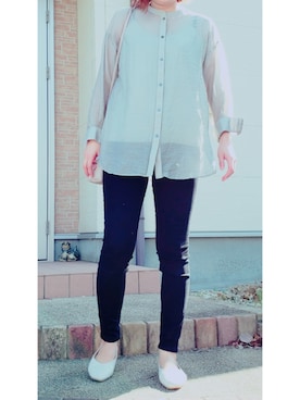 「SENSE OF PLACE by URBAN RESEARCH（センスオブプレイスバイアーバンリサーチ）のスクエアトウセンターシームフラットシューズ（パンプス）」を使った、t︎︎︎︎︎☺︎m︎︎︎︎︎omin*さん（レディース・165cm）の秋コーディネート