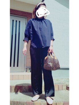 「SENSE OF PLACE by URBAN RESEARCH（センスオブプレイスバイアーバンリサーチ）のスクエアトウセンターシームフラットシューズ（パンプス）」を使った、t︎︎︎︎︎☺︎m︎︎︎︎︎omin*さん（レディース・165cm）の春コーディネート