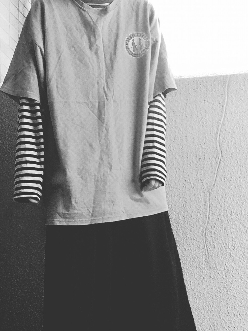 「used、#シンプル、ootd、古着」｜「usedのアイテム（Tシャツ/カットソー、ピンク系）」を使った、5_さん（レディース・155cm）の秋コーディネートの1枚目の写真