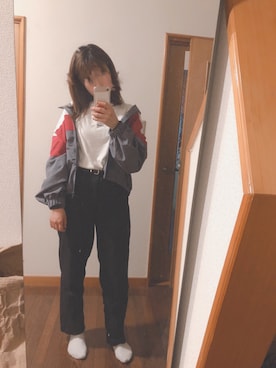 「ehka sopo（エヘカソポ）のアイテム（ナイロンジャケット）」を使った、はなさん（レディース・157cm）の夏コーディネート