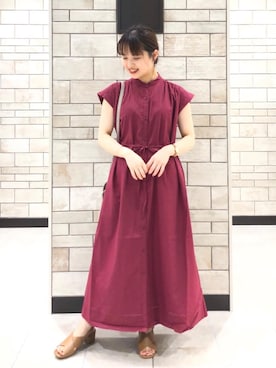 「インドコットン」｜「アイテム（ワンピース/ドレス）」を使った、coen Hiramaさん（レディース・148cm）の夏コーディネート