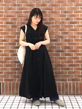 「インドコットン」｜「アイテム（ワンピース/ドレス）」を使った、coen Hiramaさん（レディース・148cm）の夏コーディネート