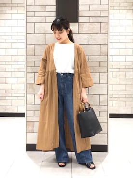 「coen（コーエン）のアイテム（バッグ）」を使った、coen Hiramaさん（レディース・148cm）の夏コーディネート