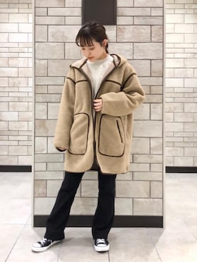 「coen（コーエン）のアイテム（ブルゾン）」を使った、coen Hiramaさん（レディース・148cm）の秋コーディネート