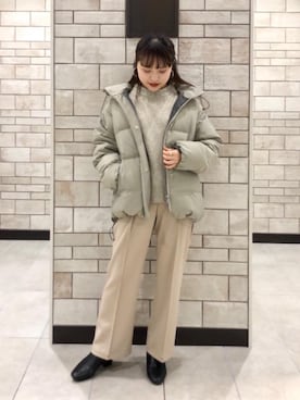 「coen（コーエン）のアイテム（ダウンジャケット/コート）」を使った、coen Hiramaさん（レディース・148cm）の秋コーディネート