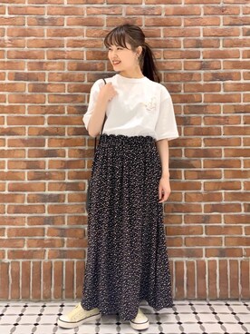 「USAコットン」｜「アイテム（スリッポン）」を使った、coen Hiramaさん（レディース・148cm）の春コーディネート