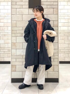 「coen（コーエン）のアイテム（モッズコート）」を使った、coen Hiramaさん（レディース・148cm）の秋コーディネート