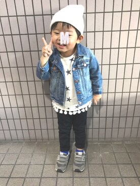 「タッセル」｜「アイテム（ジャケット/アウター）」を使った、ayamituさん（キッズ・90cm）の春コーディネート
