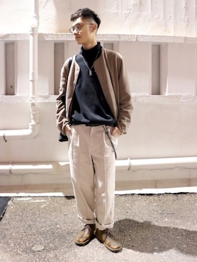 「initial（イニシャル）のアイテム」を使った、KevinNTNさん（メンズ・183cm）の冬コーディネート