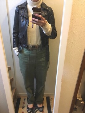 「Marc by Marc Jacobs（マークバイマークジェイコブス）のアイテム（バレエシューズ）」を使った、JASさん（レディース・161cm）の冬コーディネート