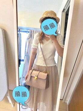 「Supreme.La.La.（シュープリームララ）のアイテム（ニット/セーター）」を使った、yuzukaさん（レディース・166cm）の夏コーディネート