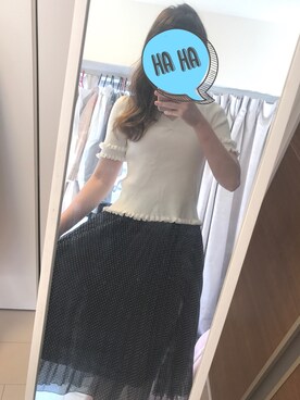 「Supreme.La.La.（シュープリームララ）のアイテム（ニット/セーター）」を使った、yuzukaさん（レディース・166cm）の夏コーディネート