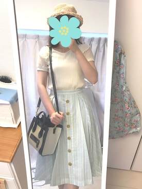 「Supreme.La.La.（シュープリームララ）のアイテム（スカート）」を使った、yuzukaさん（レディース・166cm）の夏コーディネート