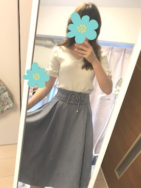 「Supreme.La.La.（シュープリームララ）のアイテム（ニット/セーター）」を使った、yuzukaさん（レディース・166cm）の夏コーディネート