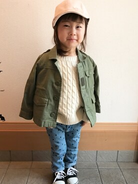「AVAN LILY（アヴァンリリィ）のアイテム」を使った、ki☺︎hoさん（キッズ・90cm）の春コーディネート