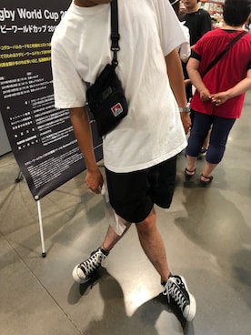 「BEN DAVIS（ベンデイビス）のアイテム（ボディバッグ/ウエストポーチ）」を使った、wrannyさん（メンズ・181cm）の夏コーディネート