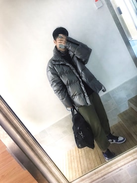 「g（ジー）のアイテム」を使った、DKWさん（メンズ・180cm）の冬コーディネート