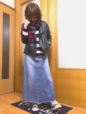 「TOMMY HILFIGER（トミーヒルフィガー）のアイテム（マフラー）」を使った、ａiﾁｬﾝﾈﾙさん（レディース・151cm）の秋コーディネート