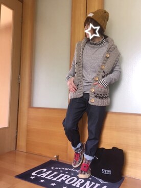 「ボーイフレンドデニム」｜「アイテム（その他）」を使った、ａiﾁｬﾝﾈﾙさん（レディース・151cm）の冬コーディネート