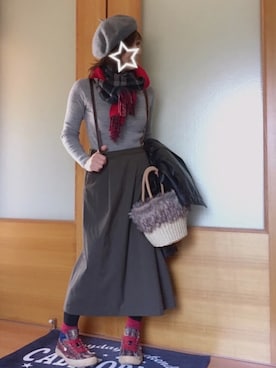 「TOMMY HILFIGER（トミーヒルフィガー）のアイテム（マフラー）」を使った、ａiﾁｬﾝﾈﾙさん（レディース・151cm）の冬コーディネート