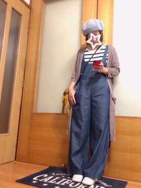 「OZOC（オゾック）のアイテム（オールインワン・サロペット）」を使った、ａiﾁｬﾝﾈﾙさん（レディース・151cm）の春コーディネート