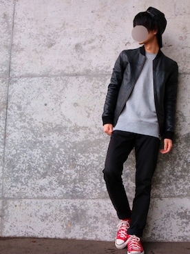 「TOPMAN（トップマン）のアイテム（ブルゾン）」を使った、もんさん（メンズ・161cm）の冬コーディネート