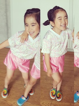 「アイテム（スリッポン、その他）」を使った、SYUさん（キッズ・100cm）の夏コーディネート