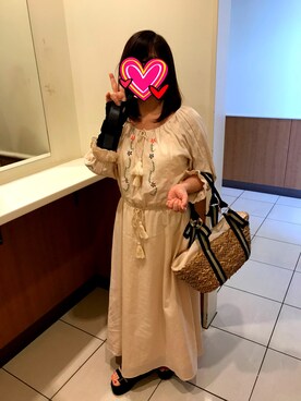 「BLUE BLUE（ブルーブルー）のアイテム（ワンピース/ドレス）」を使った、loveラブ（ラブたん）さん（レディース・152cm）の春コーディネート