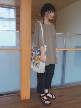 「CHUMS（チャムス）のアイテム（腕時計）」を使った、むかいさん（レディース・154cm）の夏コーディネート