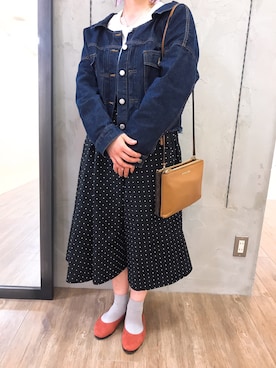 「AS KNOW AS PINKY（アズノゥアズピンキー）のアイテム（デニムジャケット）」を使った、じゅっきーなさん（レディース・159cm）の春コーディネート