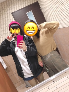「ストリート女子」｜「アイテム（ナイロンジャケット）」を使った、ゆうかさん（レディース・165cm）の冬コーディネート